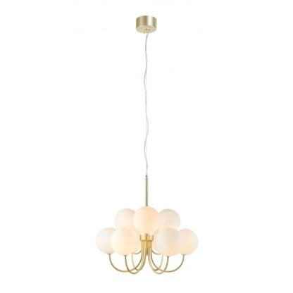 Lampa wisząca BIANCO MARKSLOJD styl designerski metal szkło złoty biały 107994