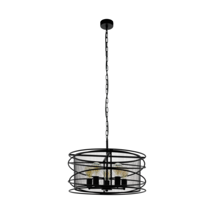 Lampa wisząca BLACKWATER EGLO styl industrialny stal czarny 43093