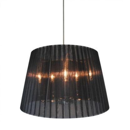 Lampa wisząca BLOIS ZUMALINE styl klasyczny tkanina czarny P16194-BK