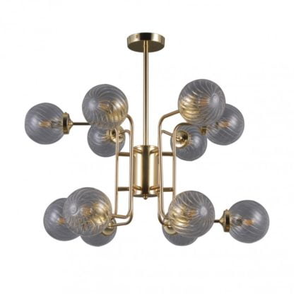 Lampa wisząca Bartolo ITALUX styl nowoczesny stal szkło złoty PNPL-43310-12