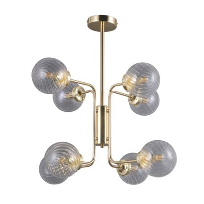 Lampa wisząca Bartolo ITALUX styl nowoczesny stal szkło złoty PNPL-43310-8