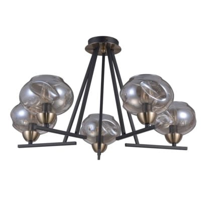 Lampa wisząca Bastiano ITALUX styl nowoczesny czarny stal szkło PNPL-43399-5