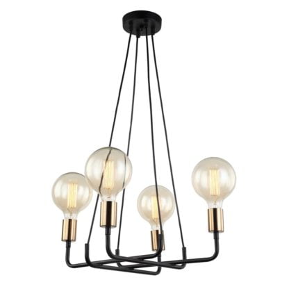 Lampa wisząca Betty ITALUX styl nowoczesny stal czarny brązowy MDM-3901/4 BK+BRO