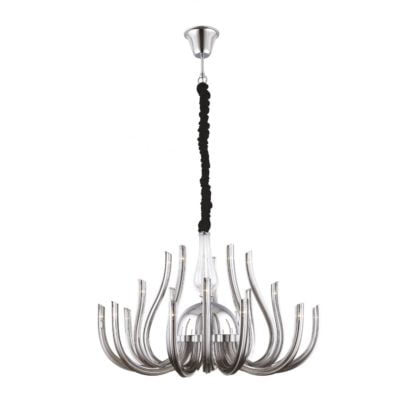 Lampa wisząca CALIFORNIA Maxlight styl glamour kryształ metal szkło chrom biały P0072