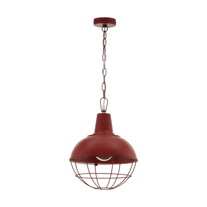 Lampa wisząca CANNINGTON 1 EGLO styl industrialny stal czerwony 33031