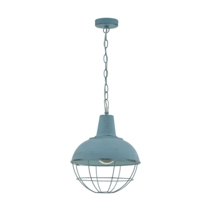 Lampa wisząca CANNINGTON 1 EGLO styl industrialny stal niebieski 33027