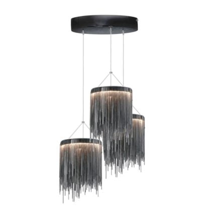 Lampa wisząca CASCATA MILAGRO styl nowoczesny metal czarny ML3797