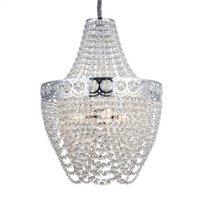 Lampa wisząca CEUTA ZUMALINE styl glamour / kryształ szkło metal przeźroczysty chrom YSC04