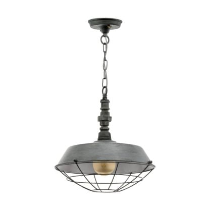 Lampa wisząca CHEPSTOW EGLO styl industrialny stal antyczny srebrny 49706