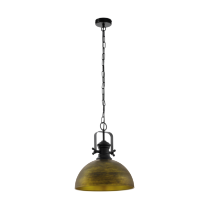 Lampa wisząca COMBWICH EGLO styl industrialny stal czarny brązowy złoty 43051