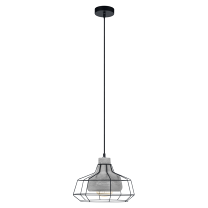Lampa wisząca CONSETT EGLO styl industrialny stal beton czarny szary 49781