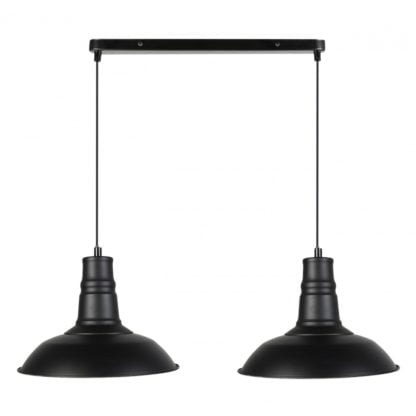 Lampa wisząca CONSUELA CANDELLUX 2X60W E27 styl minimalistyczny stal lakierowana czarny 32-57624