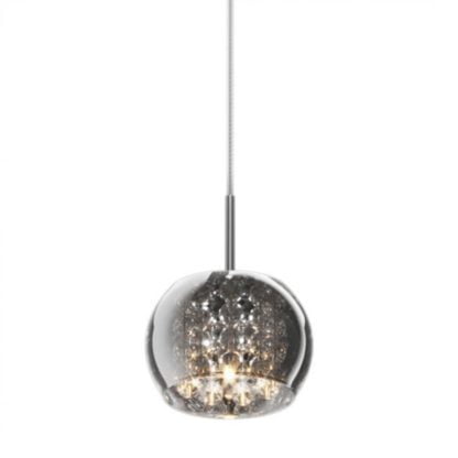 Lampa wisząca CRYSTAL ZUMALINE styl nowoczesny szkło przydymione kryształ chrom P0076-01A-F4FZ