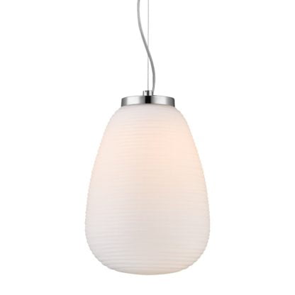 Lampa wisząca Clavi I Italux szkło metal biały chrom 8194-1P