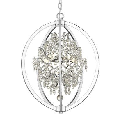 Lampa wisząca Cloe ITALUX styl nowoczesny chrom przeźroczysty stal kryształ P0477-05B