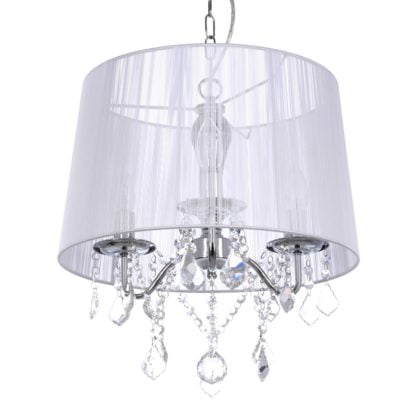 Lampa wisząca Cornelia Italux styl nowoczesny glamour kryształ metal kryształ tkanina