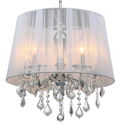 Lampa wisząca Cornelia Italux styl nowoczesny glamour kryształ metal kryształ tkanina