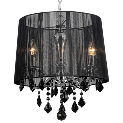 Lampa wisząca Cornelia Italux styl nowoczesny glamour kryształ metal kryształ tkanina