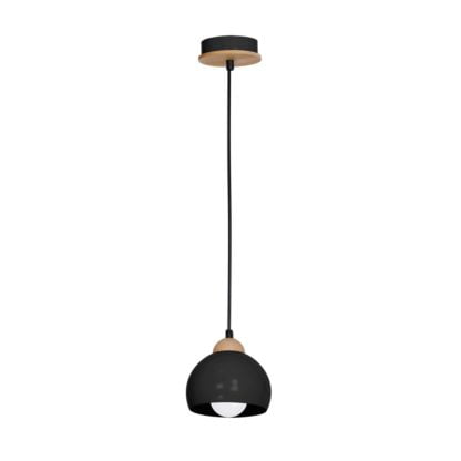 Lampa wisząca Dama Black MILAGRO styl nowoczesny metal drewno czarny MLP6540