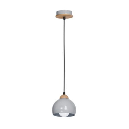 Lampa wisząca Dama Grey MILAGRO styl nowoczesny metal drewno szary MLP6340