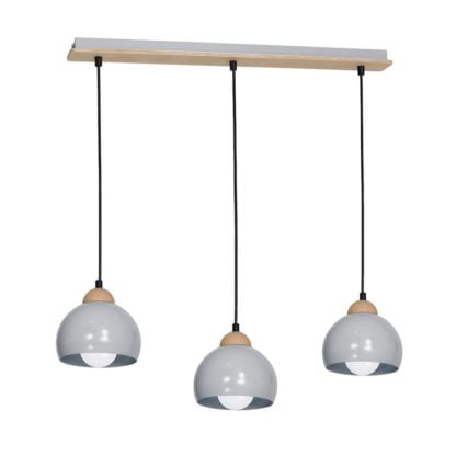 Lampa wisząca Dama Grey MILAGRO styl nowoczesny metal drewno szary MLP6350