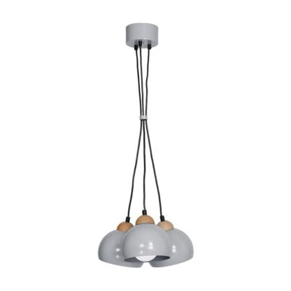 Lampa wisząca Dama Grey MILAGRO styl nowoczesny metal drewno szary MLP6380