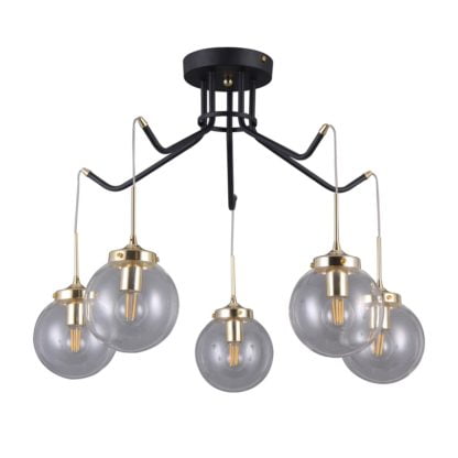 Lampa wisząca Domenico ITALUX styl nowoczesny czarny złoty stal szkło PNPL-43232-5