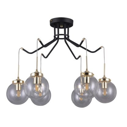 Lampa wisząca Domenico ITALUX styl nowoczesny stal szkło czarny złoty PNPL-43232-6