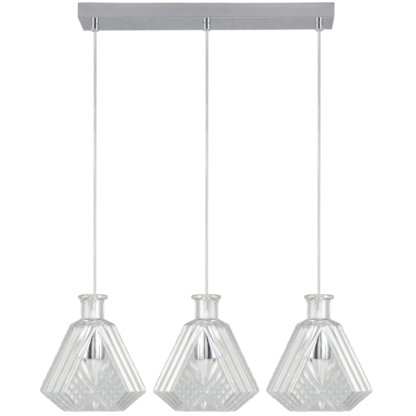 Lampa wisząca EGER ELEM styl glamour / kryształ chrom przeźroczysty metal szkło 6743/3C 8C