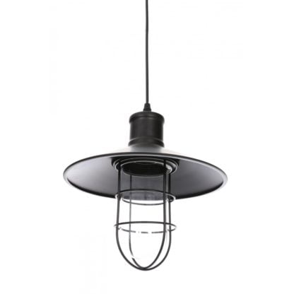 Lampa wisząca ELIZA Vitalux styl industrialny metal czarny przeźroczysty