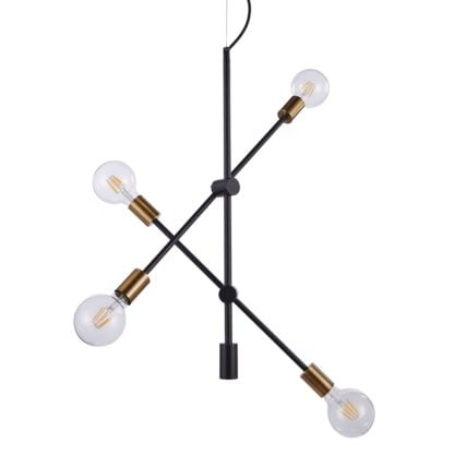 Lampa wisząca Edmond Italux styl designerski nowoczesny stal czarny złoty MD-BR-262002-D4-G/B