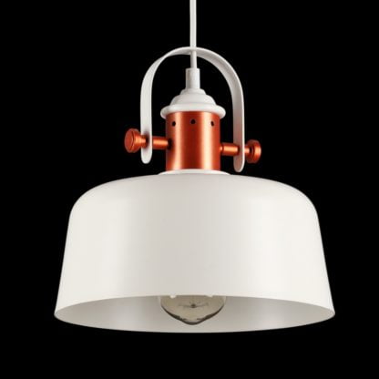 Lampa wisząca Elysia Italux styl industrialny stal biały MDM-2990/1 W