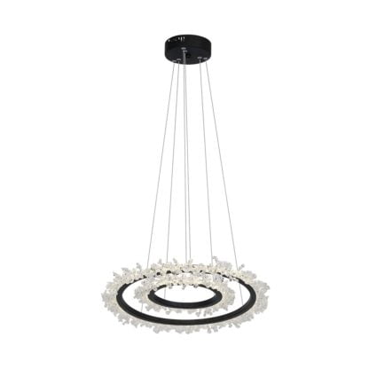 Lampa wisząca FROZEN MILAGRO metal kryształ czarny ML617