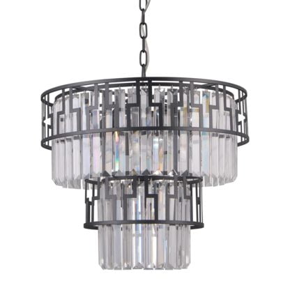 Lampa wisząca Filip ITALUX styl nowoczesny stal kryształ czarny PND-43493-7A