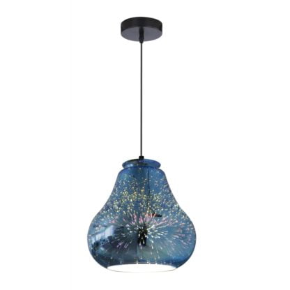 Lampa wisząca GALACTIC CANDELLUX 19 1X60W E27 3D styl designerski metal szkło niebieski 31-56108