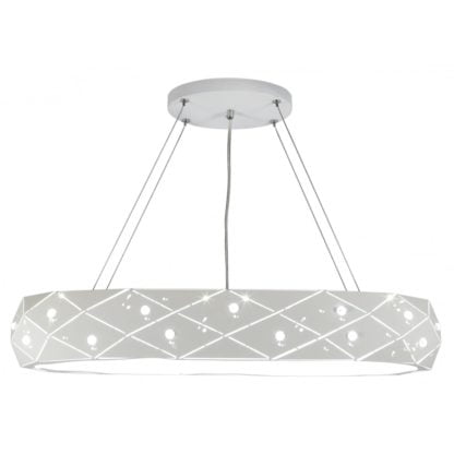 Lampa wisząca GLANCE CANDELLUX 28W LED NEUTRALNA BARWA 4000K metal stal biały 31-64844