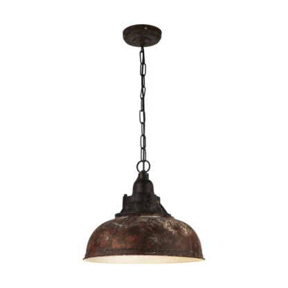 Lampa wisząca GRANTHAM 1 EGLO styl industrialny stal antyczny brązowy 49819