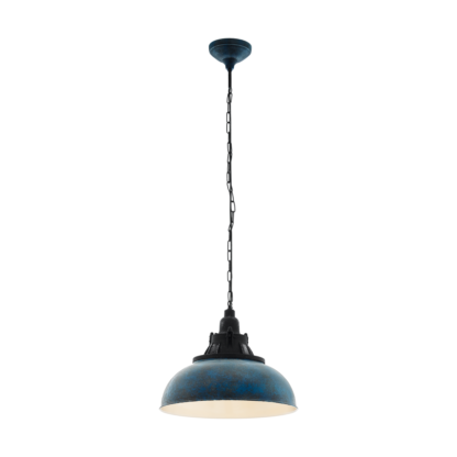 Lampa wisząca GRANTHAM 1 EGLO styl industrialny stal niebieski 49753