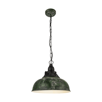 Lampa wisząca GRANTHAM 1 EGLO styl industrialny stal zielony 49735