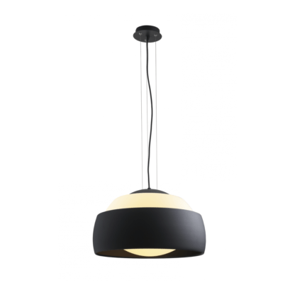 Lampa wisząca Genoa styl nowoczesny szkło metal tkanina czarny biały AZ3164