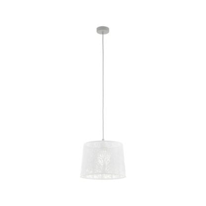 Lampa wisząca HAMBLETON EGLO styl retro / vintage stal nikiel satynowany biały 49489