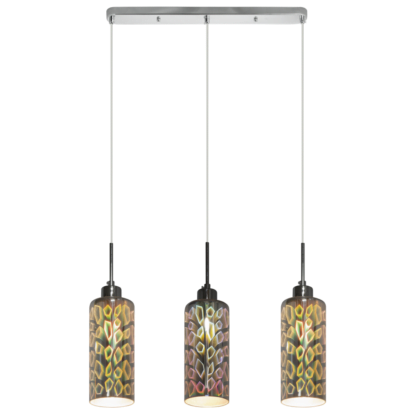 Lampa wisząca HELIKE 3 ELEM styl designerski chrom wielokolorowy metal szkło 6763/3 8C