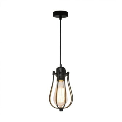 Lampa wisząca HORTA ZUMALINE styl industrialny metal czarny P14030C