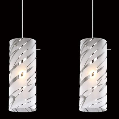 Lampa wisząca Halo Italux styl nowoczesny stal chromowana szkło chrom biały MDM1850-2