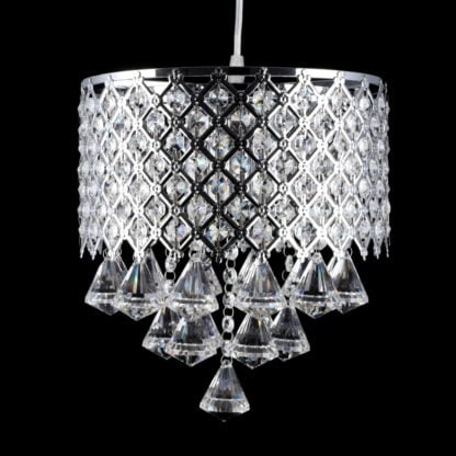 Lampa wisząca IBIZA Vitalux styl glamour kryształ kryształ chrom