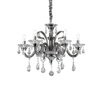 Lampa wisząca IDEALLUX COLOSSAL SP6 GRIGIO styl glamour / kryształ metal