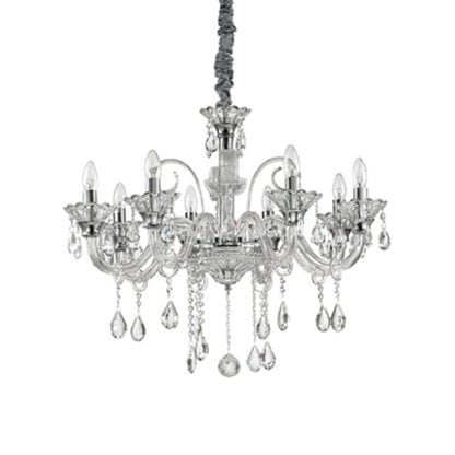 Lampa wisząca IDEALLUX COLOSSAL SP8 TRASPARENTE styl glamour / kryształ metal