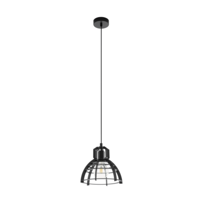 Lampa wisząca IPSWICH EGLO styl industrialny stal drewno czarny 49157