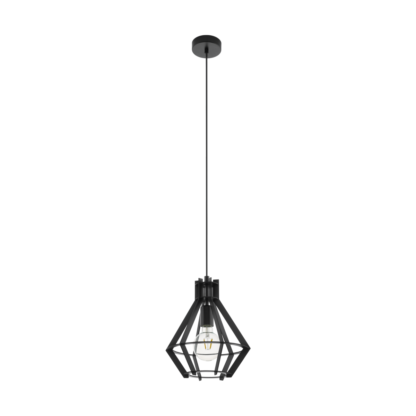 Lampa wisząca IPSWICH EGLO styl industrialny stal drewno czarny 49159