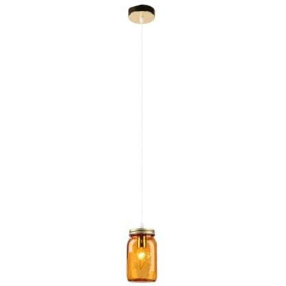 Lampa wisząca JARS CANDELLUX 10 1X40W E14 KLOSZ POMARAŃCZOWY 31-42880